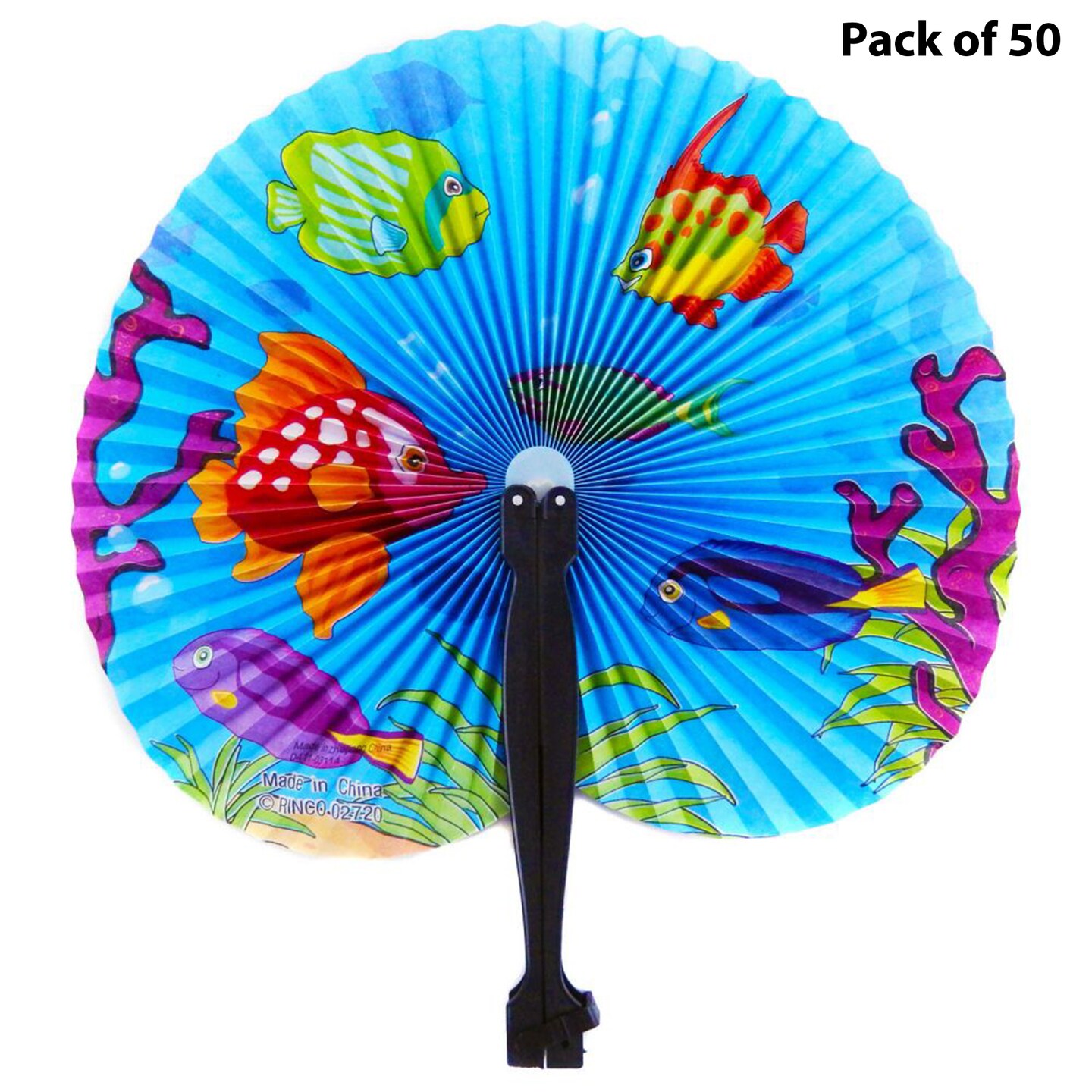 Sea Life Folding Fans | Fans for Kids, Goodie Bag Filler 10 in | Raheev&#xAE;