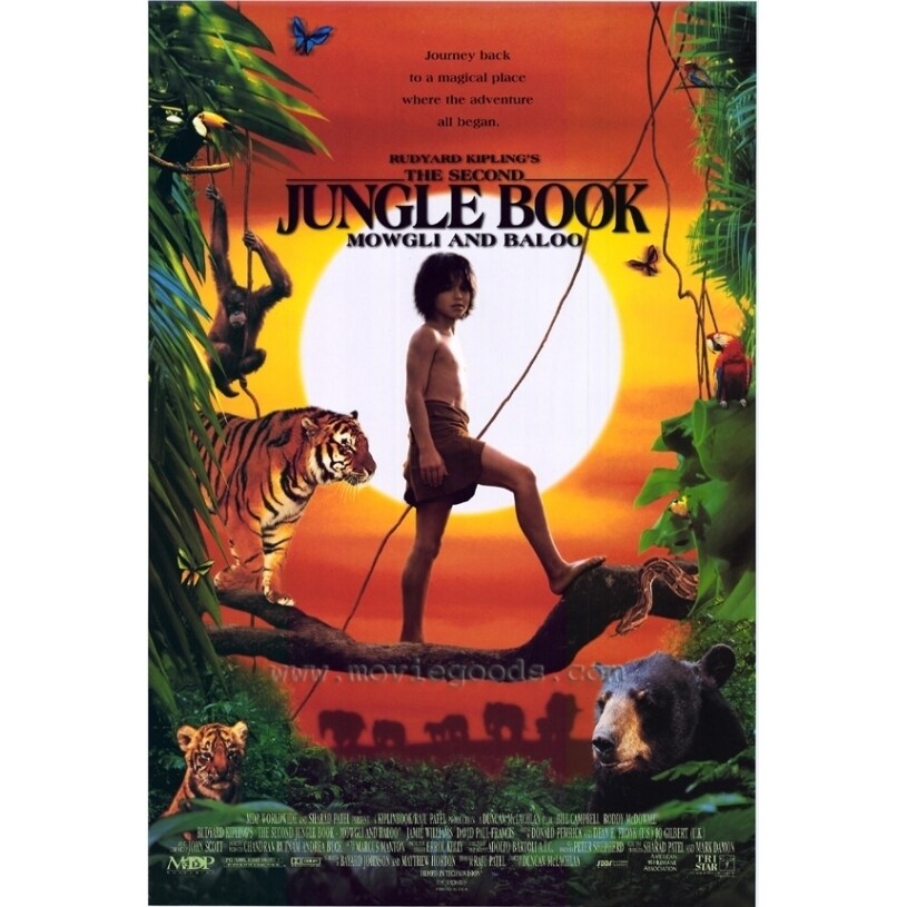 Pop Culture Graphics Rudyard Kiplings the Second Jungle Book Mowgli and Baloo Movie Poster (11 x 17) - Item  MOVGE4096