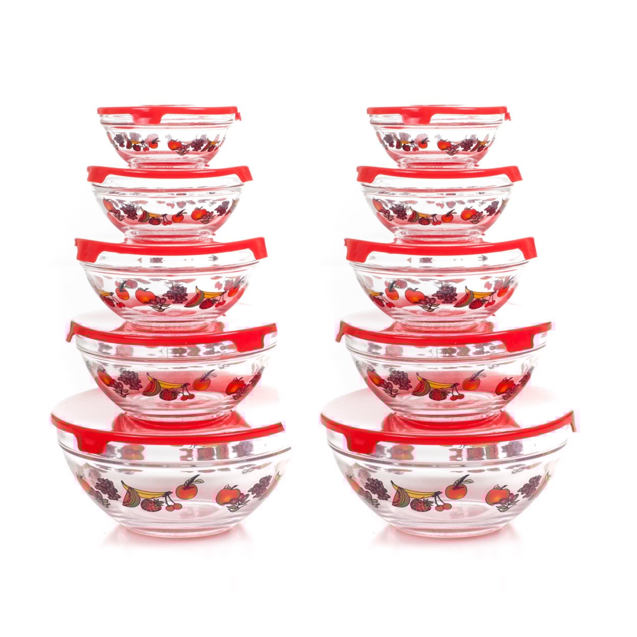 20 Piece Glass Bowl Set With Lids 10 Bowls W Lids Food Storage Bowls Fruit
