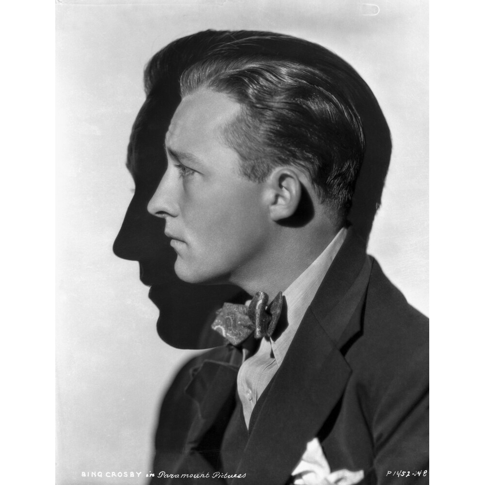 Posterazzi Bing Crosby Facing Side View wearing Tuxedo Portrait with White Background Photo Print