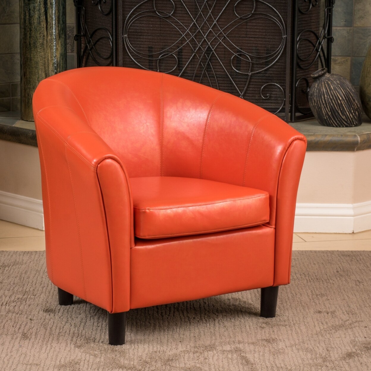 GDF Studio Newport Transitional Bonded Leather Club Chair