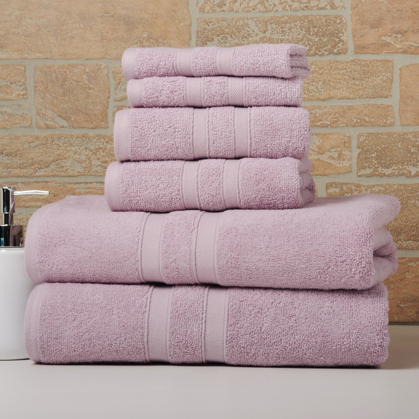 Bibb Home 6 Piece Solid Egyptian Cotton Towel Set 600Gsm Bath Hand Washcloths