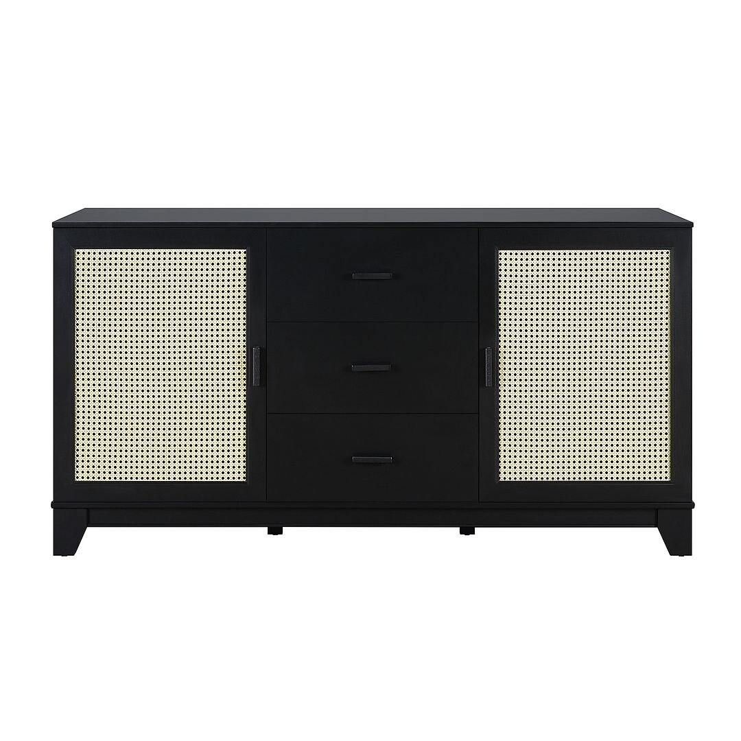 Manhattan Comfort Sheridan 59.05 Modern Cane Sideboard with Adjustable Shelves