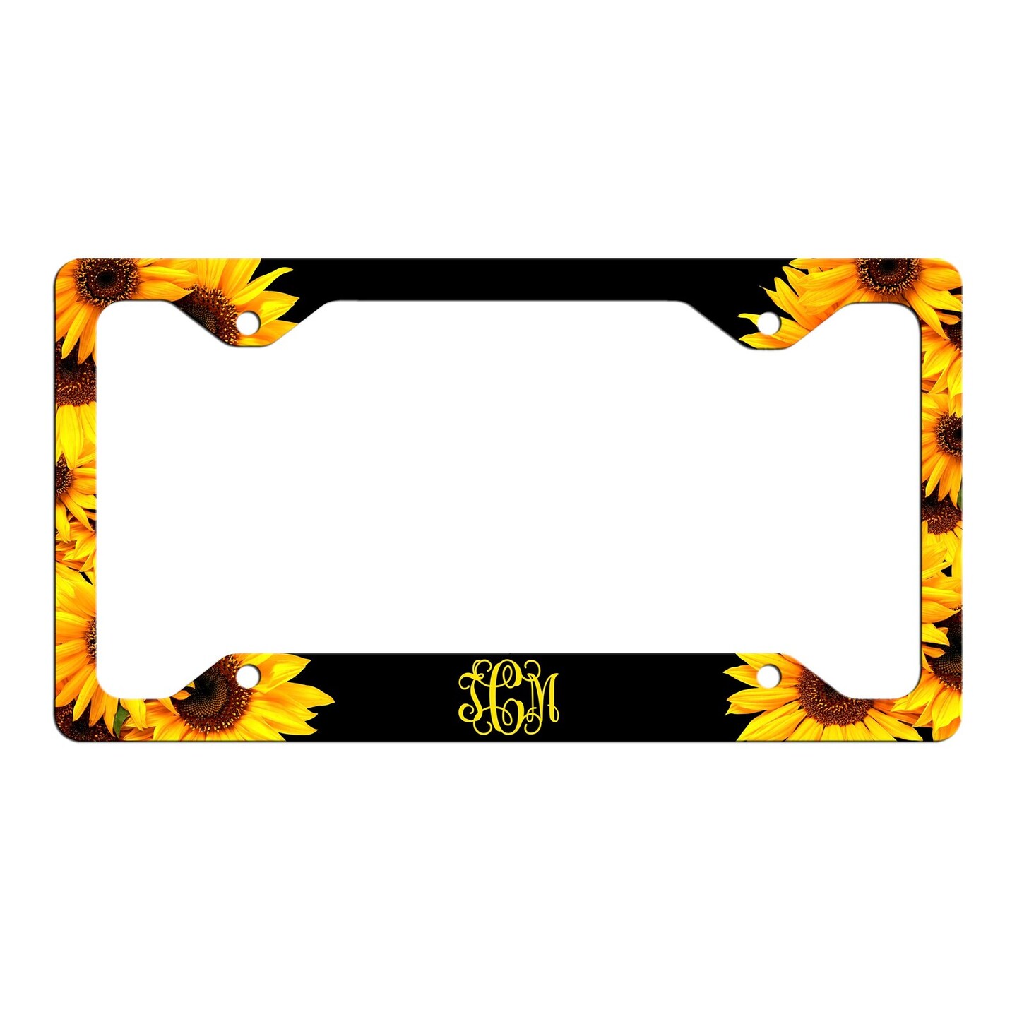 Sunflower License Plate Frame Monogrammed License Plate Personalized Car Coaster Floral Car Decoration Cute Car Accessories MakerPlace by Michaels