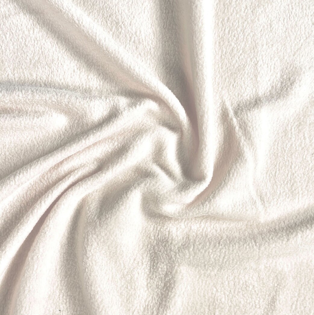 FabricLA | Fleece Fabric By The Yard | 36&#x22;X60&#x22; Inch Wide | Anti Pill Polar Fleece | Soft, Blanket, Throw, Poncho, Pillow Cover, PJ Pants, Booties, Eye Mask - Ivory (1 Yard)