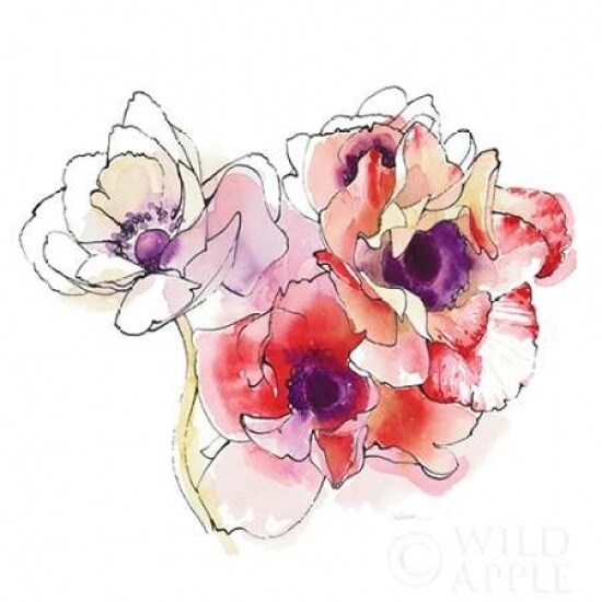Posterazzi Mistral Trio I White Square Poster Print by Shirley Novak