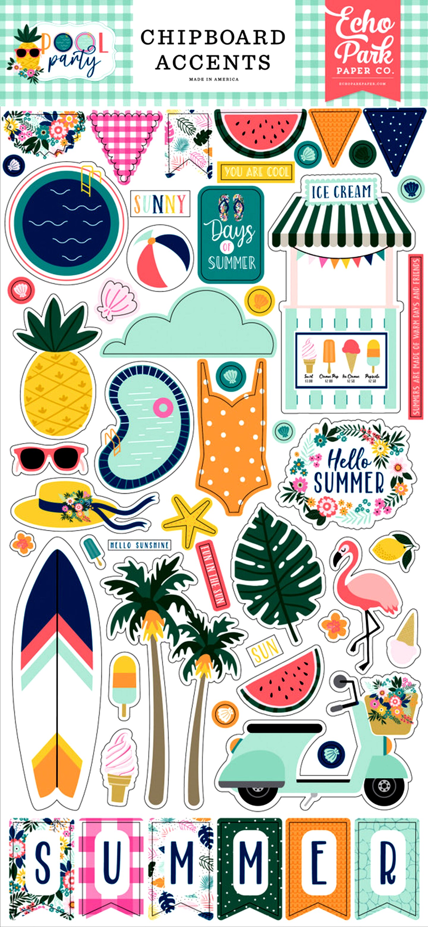 Echo Park Pool Party Chipboard Accents