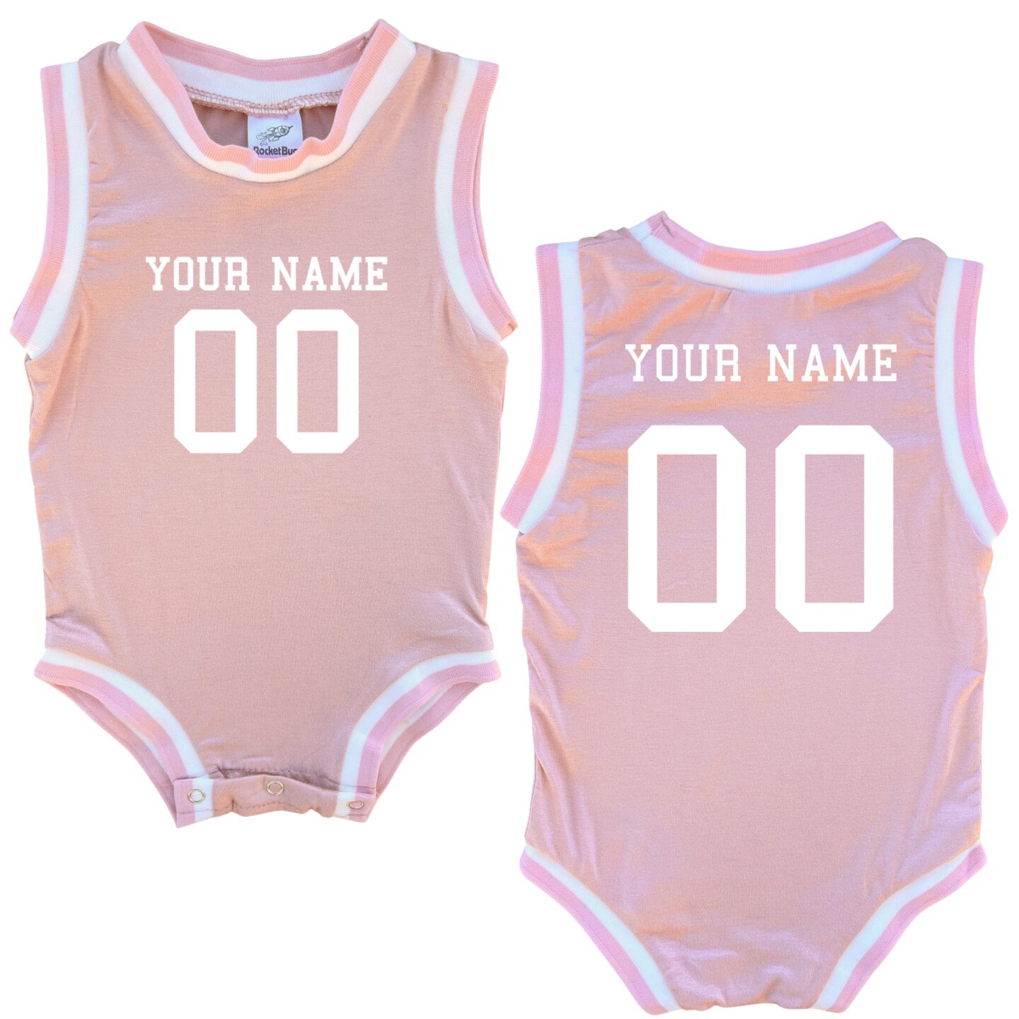 Custom Sleeveless Basketball Sport Jersey for Babies and Toddlers-Personalized with Name and Number (Front and Back) - image9
