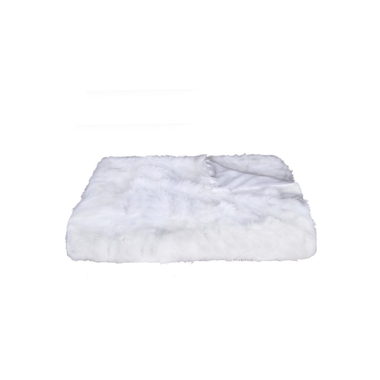 Natural Rabbit Faux Throw Blanket 50X60 Soft Micro Suede Backing Classic Decor