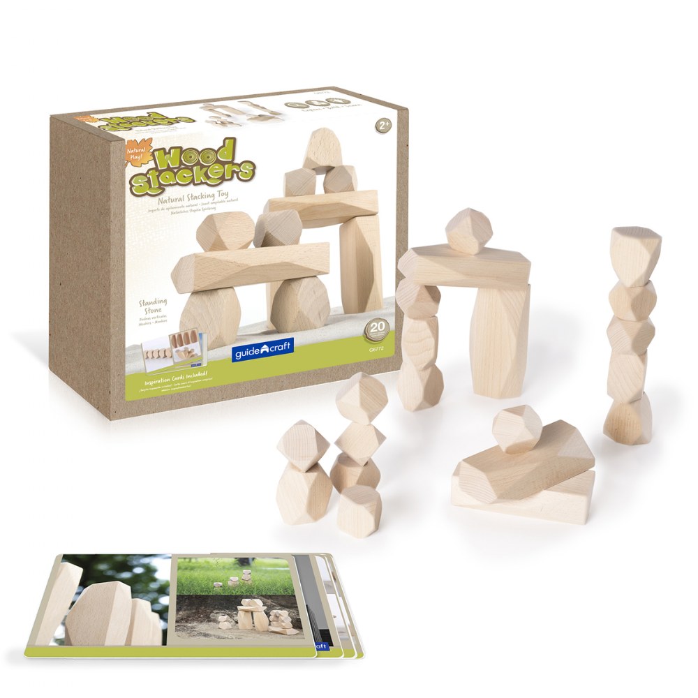 Guidecraft Wood Stackers: Standing Stones - 20 Pieces