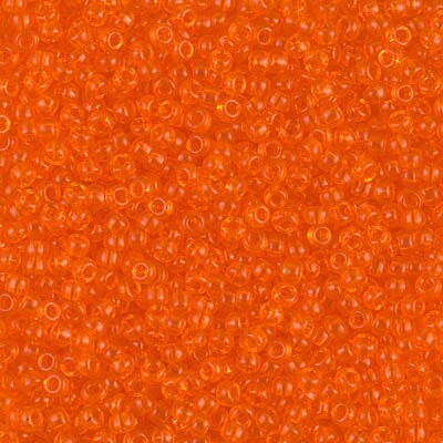 Miyuki 11 Round Seed Bead, 11-138, Transparent Orange, 13 grams