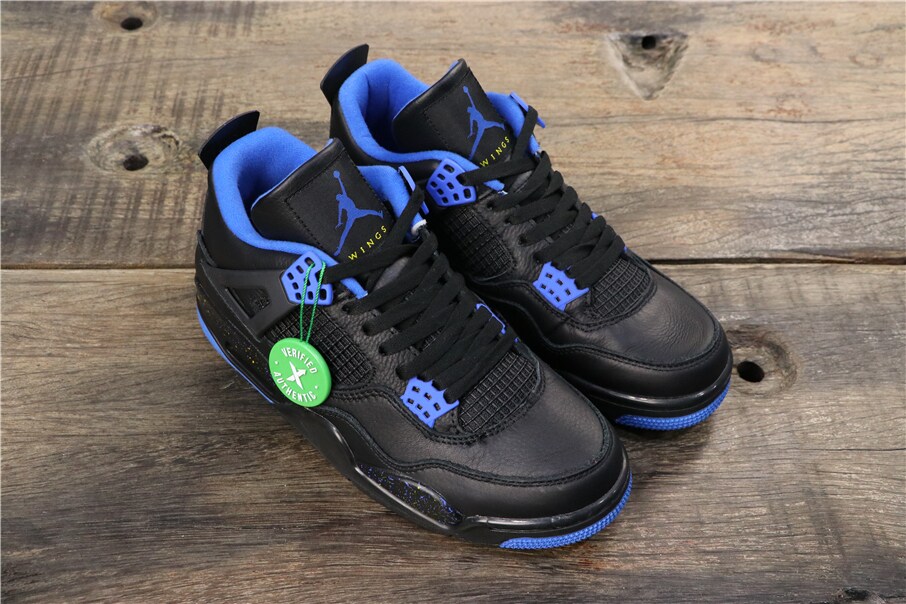 Air Jordan 4 Wings Black Blue Sneakers for Men and Women MakerPlace by Michaels