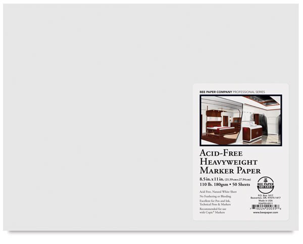 Bee Paper Heavyweight Marker Paper - 8-1/2&#x22; x 11&#x22;, 50 Sheets