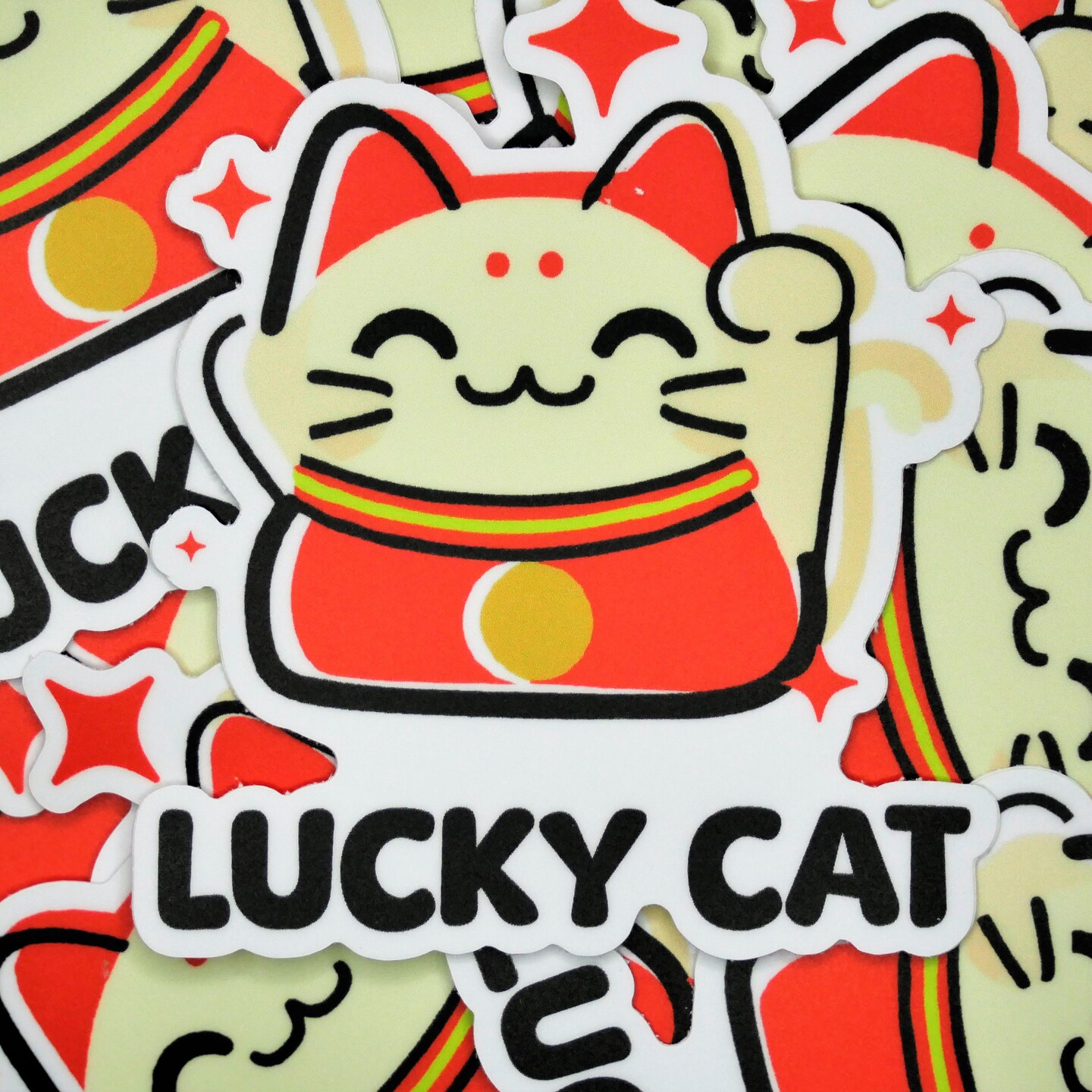 Lucky Cat Sticker | Maneki-Neko Design | Kawaii Good Luck Charm product 4