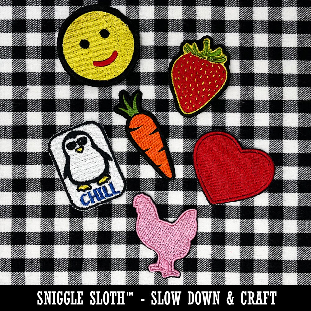 Sheep Doodle Multi-Color Embroidered Iron-On or Hook &#x26; Loop Patch Applique