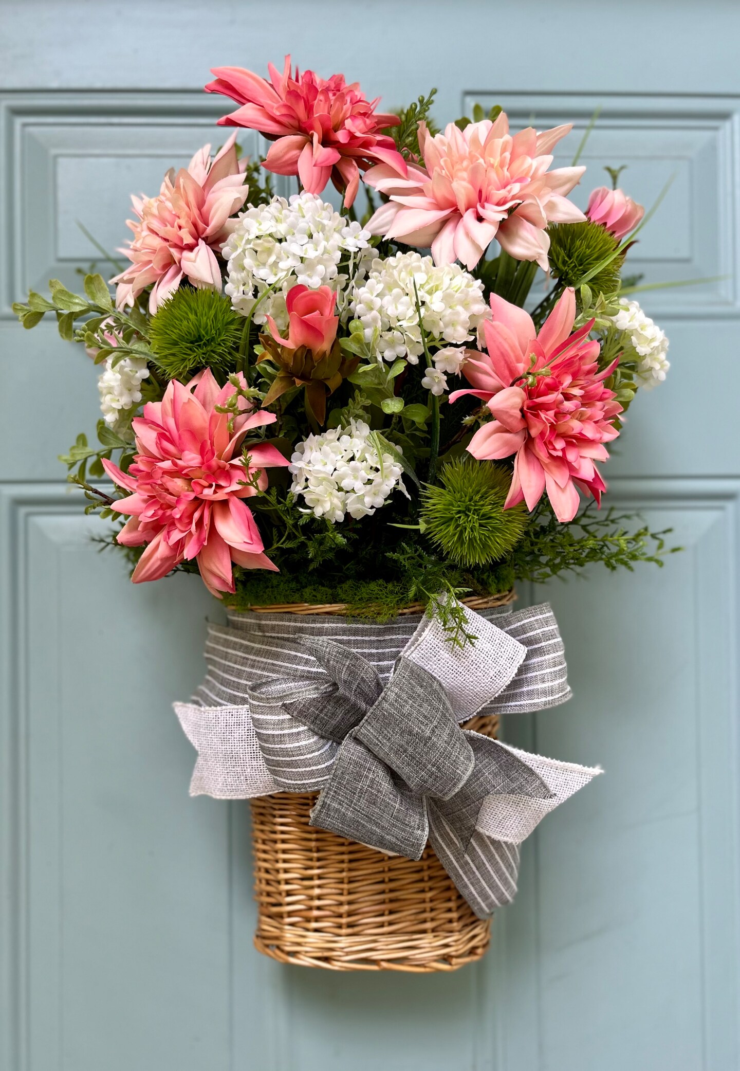 Spring Door Basket Dahlia Door Basket Spring Basket For Front Door