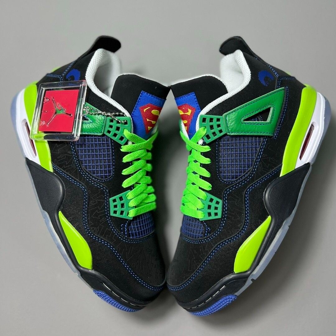 Air Jordan 4 Doernbecher Black old Royal electric Green white Sneakers for Men and Women MakerPlace by Michaels