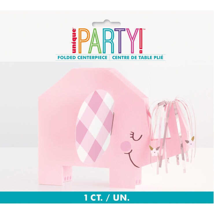Pink Floral Elephant Folded Centerpiece Decoration
