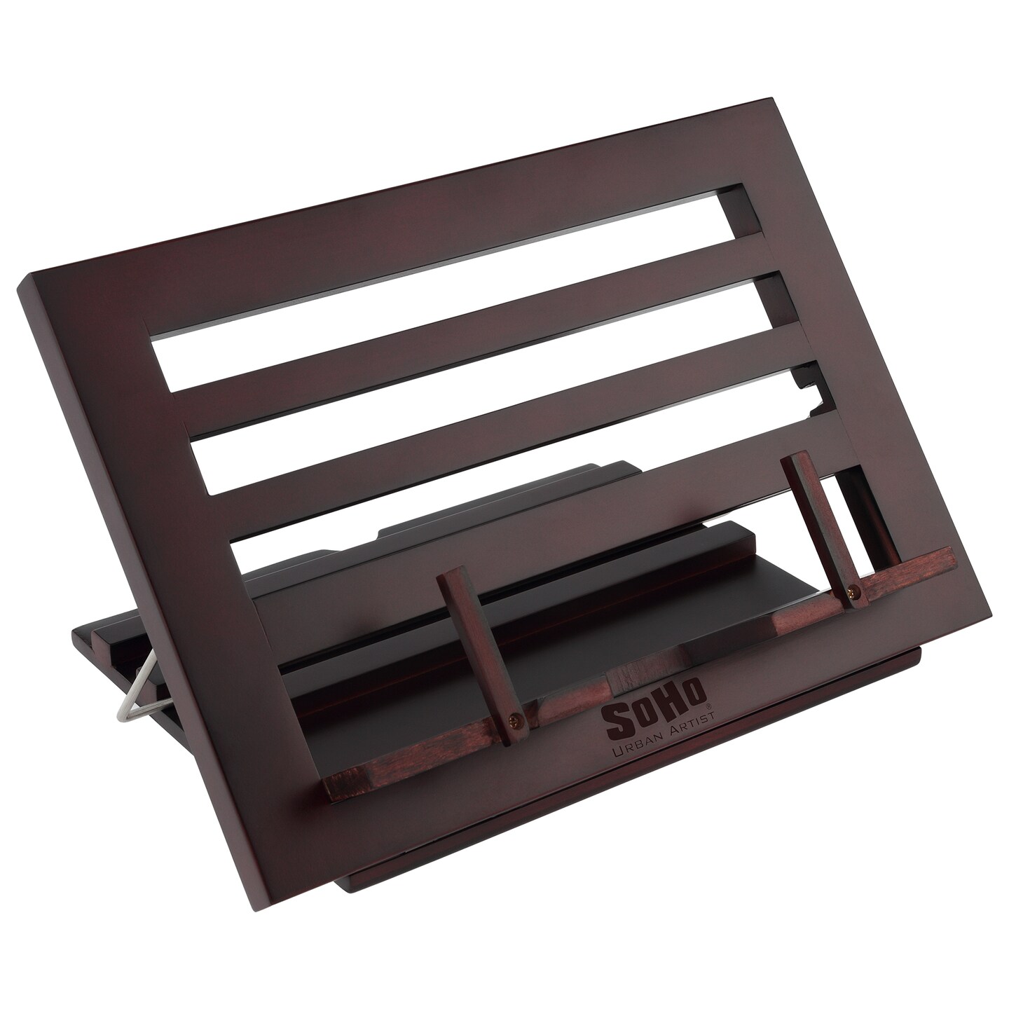 SoHo Urban Artist Tabletop Desk Easel for Painting - Mahogany Finish, Stylish Display Stand with Bookrest