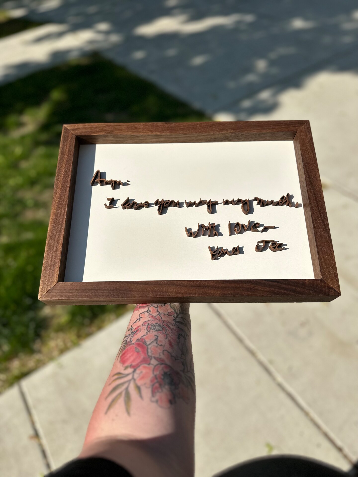 Handwriting Recreation, Custom Handwriting Gift, Turn Your Loved One's Handwriting Into Art, Hardwood Handwriting Replica product 7