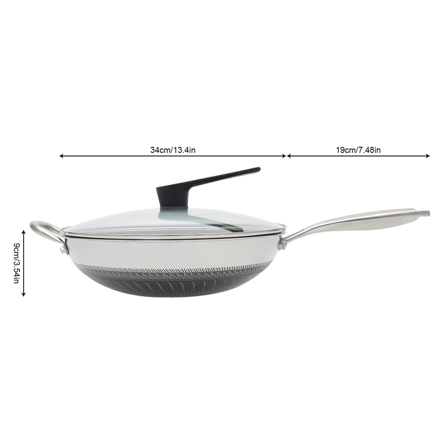 Kitcheniva Stainless Steel Frying Pan Non Stick Honeycomb Wok