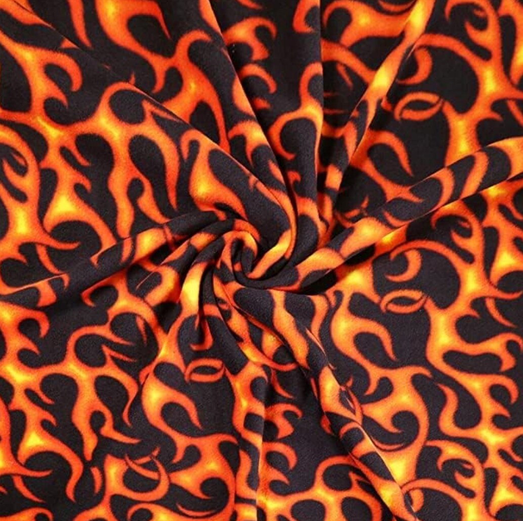 FabricLA | Fleece Fabric By The Yard | 36&#x22;X60&#x22; Inch Wide | Anti Pill Polar Fleece | Soft, Blanket, Throw, Poncho, Pillow Cover, PJ Pants, Booties, Eye Mask - Fire (1 Yard)