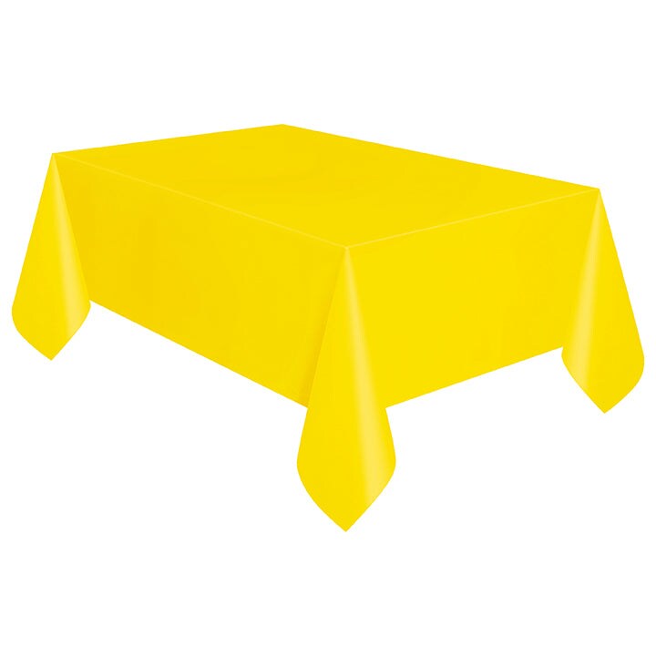 Neon Yellow Plastic Table Cover, 54&#x22; x 108&#x22;, 1ct