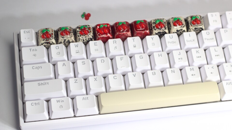 Stylish Mechanical Keyboard | Resin Artisan Keycaps | OEM Cherry