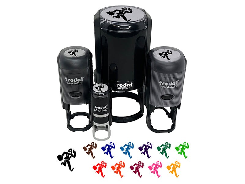 Spy Secret Agent with Briefcase Self-Inking Rubber Stamp Ink Stamper for Stamping Crafting Planners