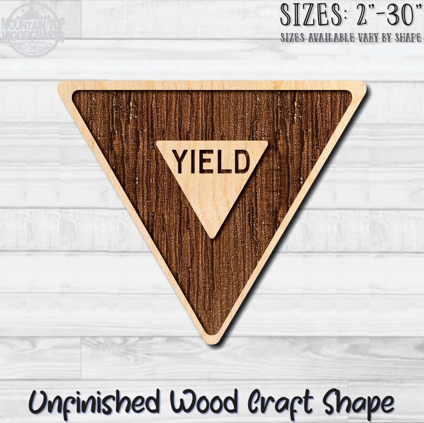 Yield Triangle Traffic Street Road Sign Unfinished Wood Shape Blank ...