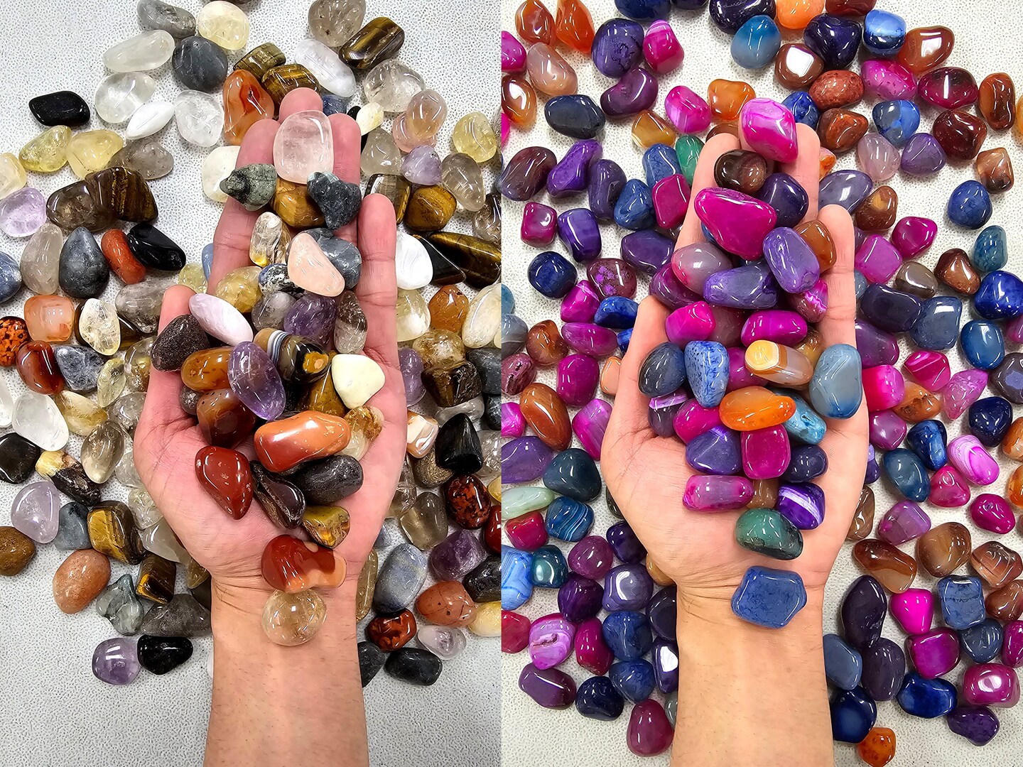 Tumbled Stones Mix - Natural &#x26; Dyed