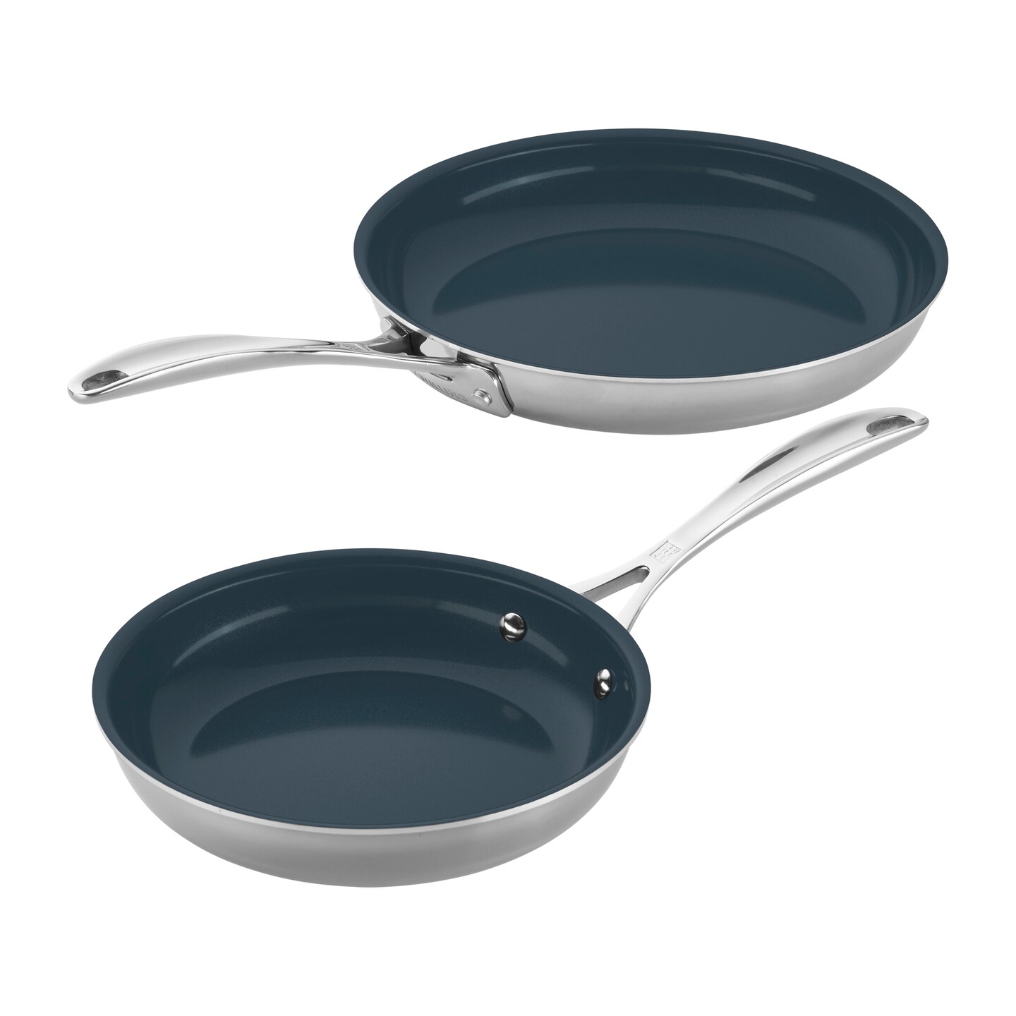 ZWILLING Clad CFX 2-pc Stainless Steel Ceramic Nonstick 8-in &#x26; 10-in Fry Pan Set