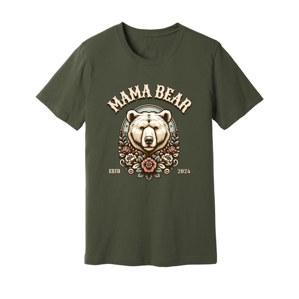 Mama Bear T-Shirt | Floral Bear Illustration | Cute Motherhood Gift Shirt | Customizable Est. [Year] - image10