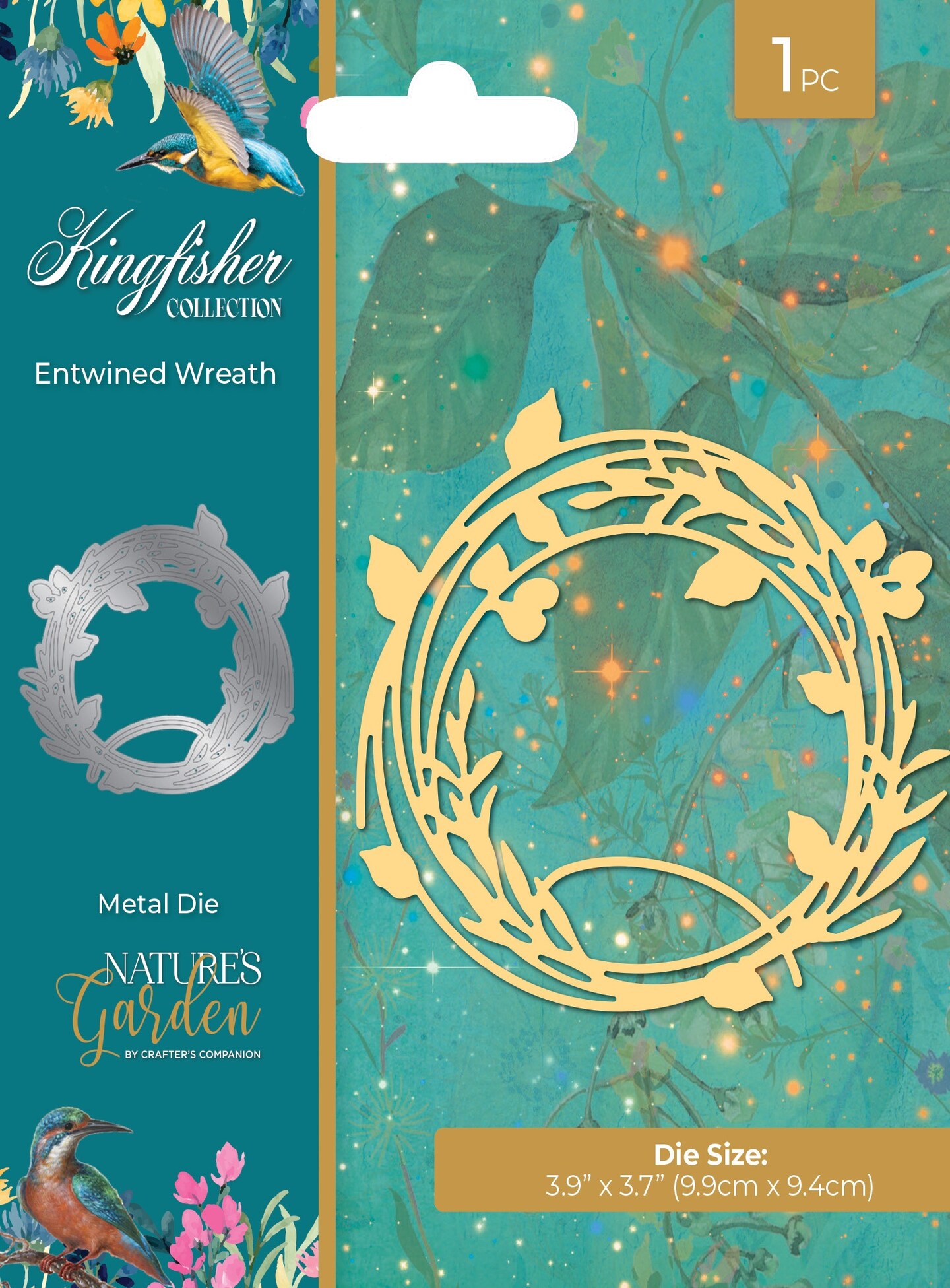 Nature&#x27;s Garden Kingfisher Metal Die-Entwined Wreath