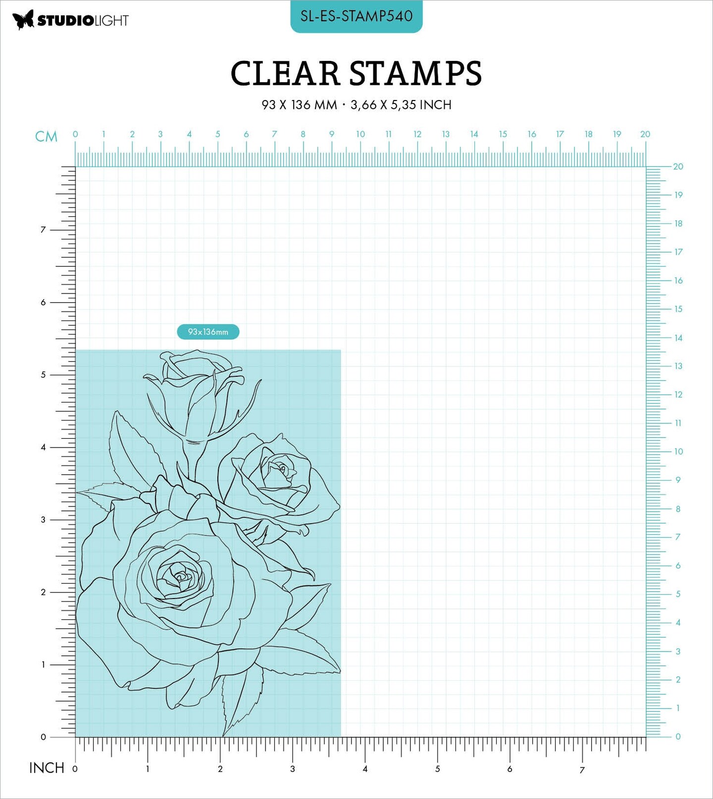 Studio Light Clear Stamp-Nr. 540, Big Roses