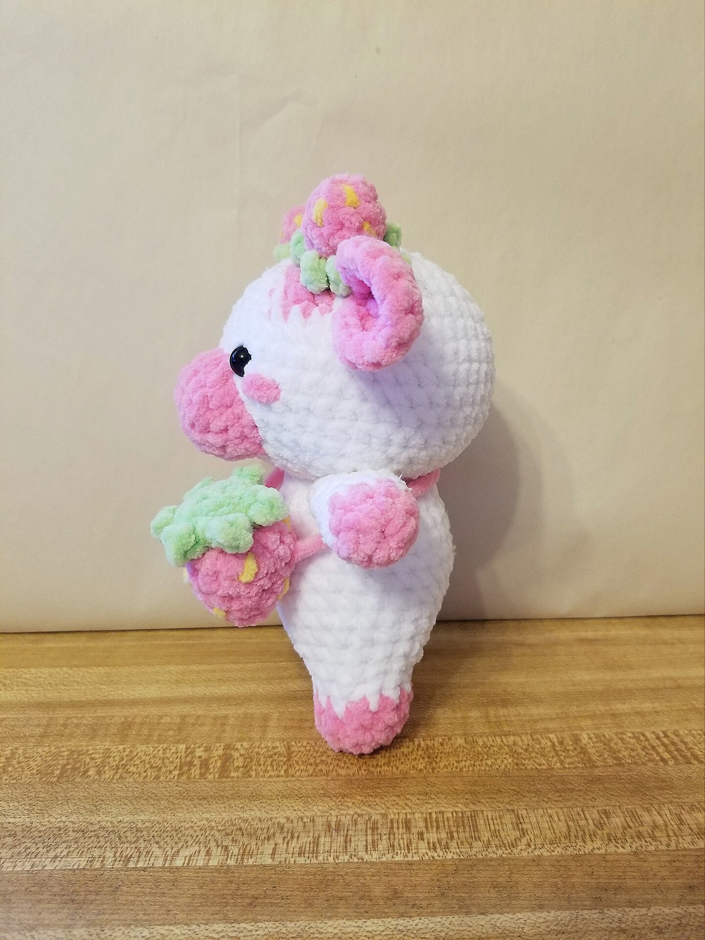 Crochet Strawberry Cow Stuffie, Pink Cow Plushie, Cute Cow, Cow Baby Shower hotsell