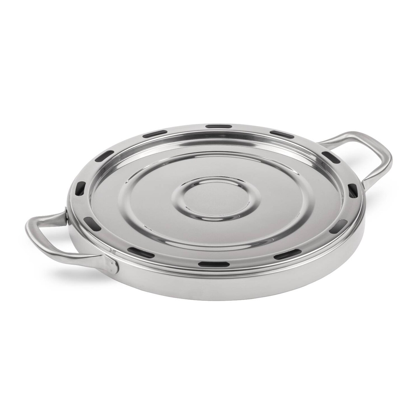 Petromax Camping Oven Baking Tray for Crispy Pizza Outdoors, at Your Campsite or Backyard, Stainless Steel, 12.2 in dia