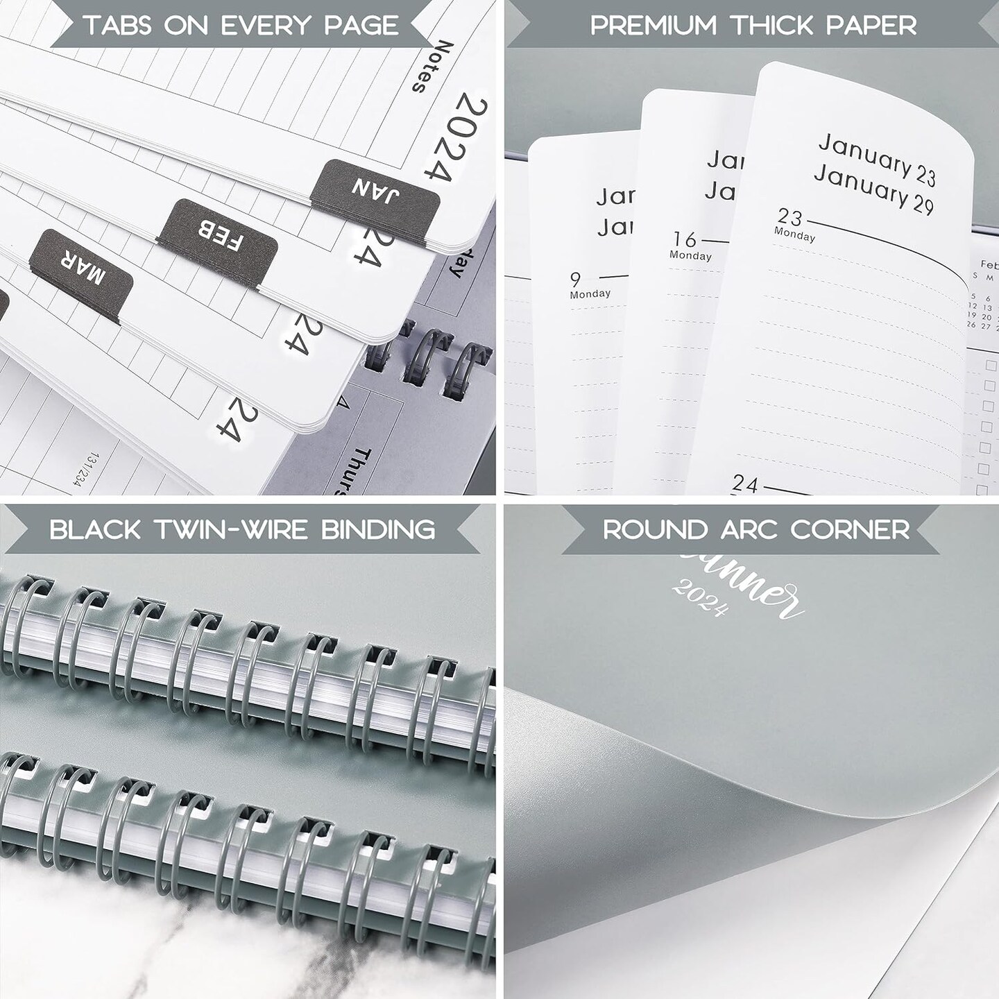 Flexible Cover Planner with Marked Tabs