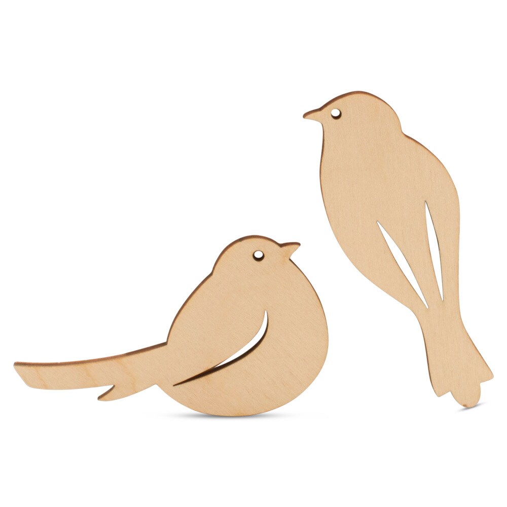 2 Wooden Birds & Nest Wood Cutout Kit 8"-12”, 1/8" Thick |Woodpeckers