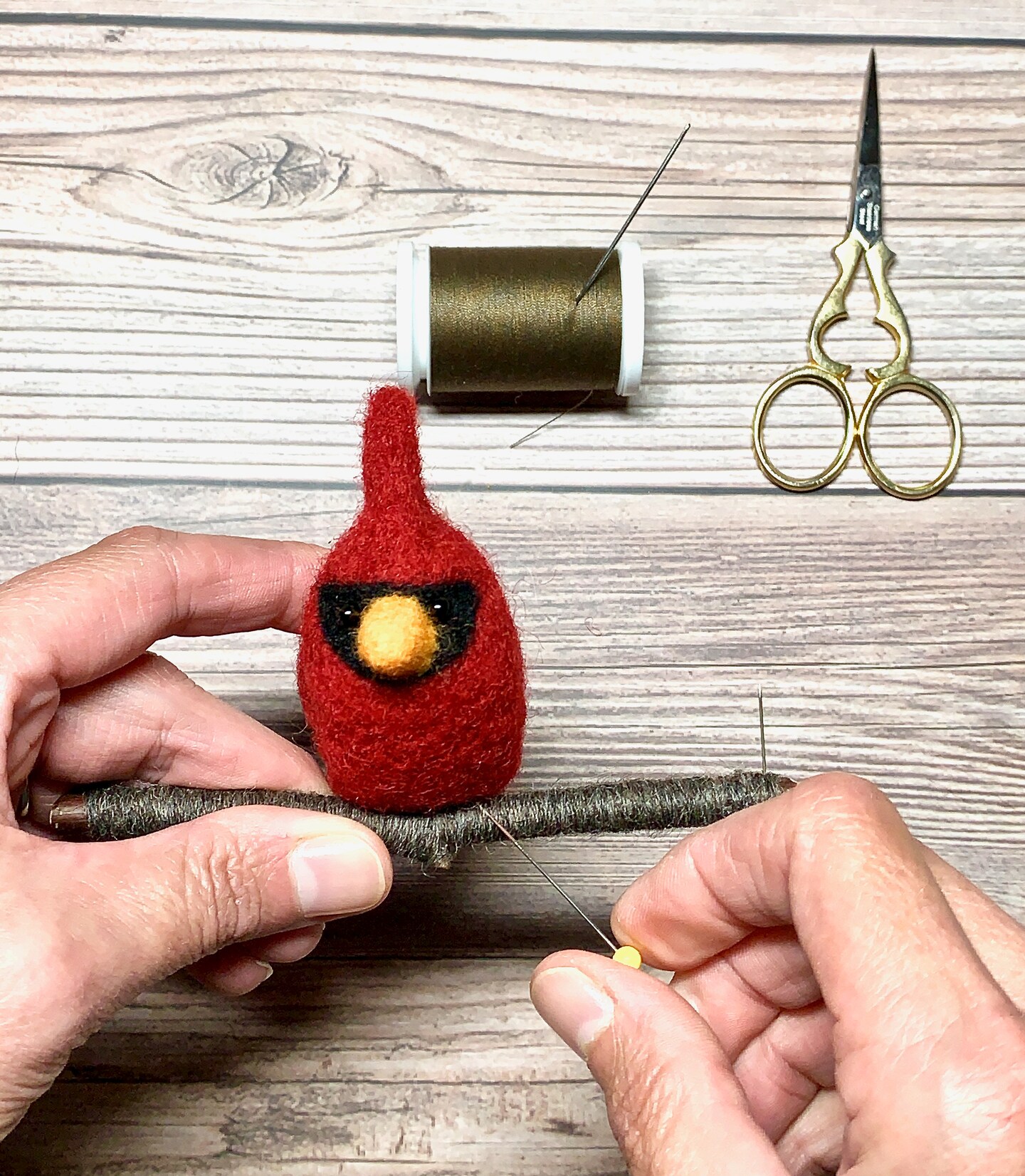 Cardinal Bird Needle Felting Kit, Beginner DIY Felting Kit product 3