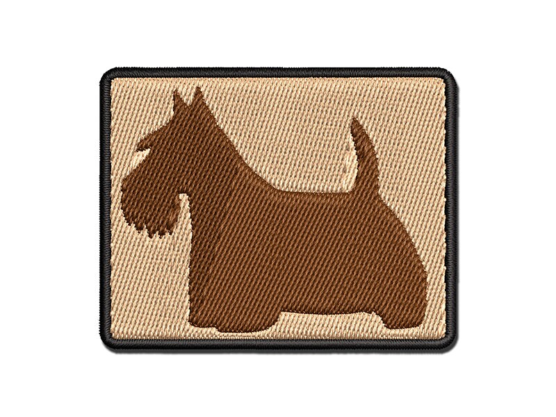 Scottish Terrier Scottie Dog Solid Multi-Color Embroidered Iron-On or Hook &#x26; Loop Patch Applique