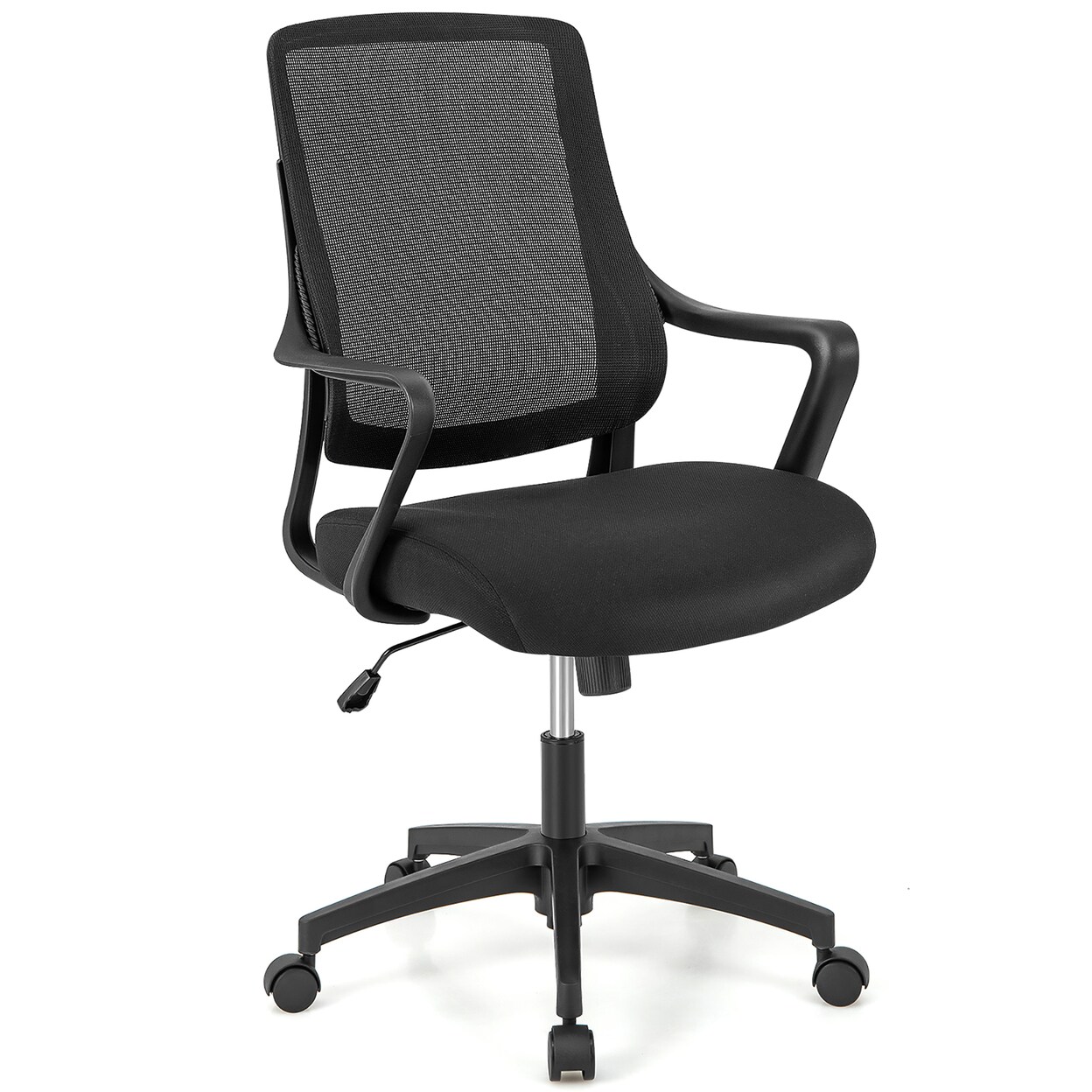 Mesh Office Chair Swivel Computer Task Chair Adjustable Height Curved Backrest