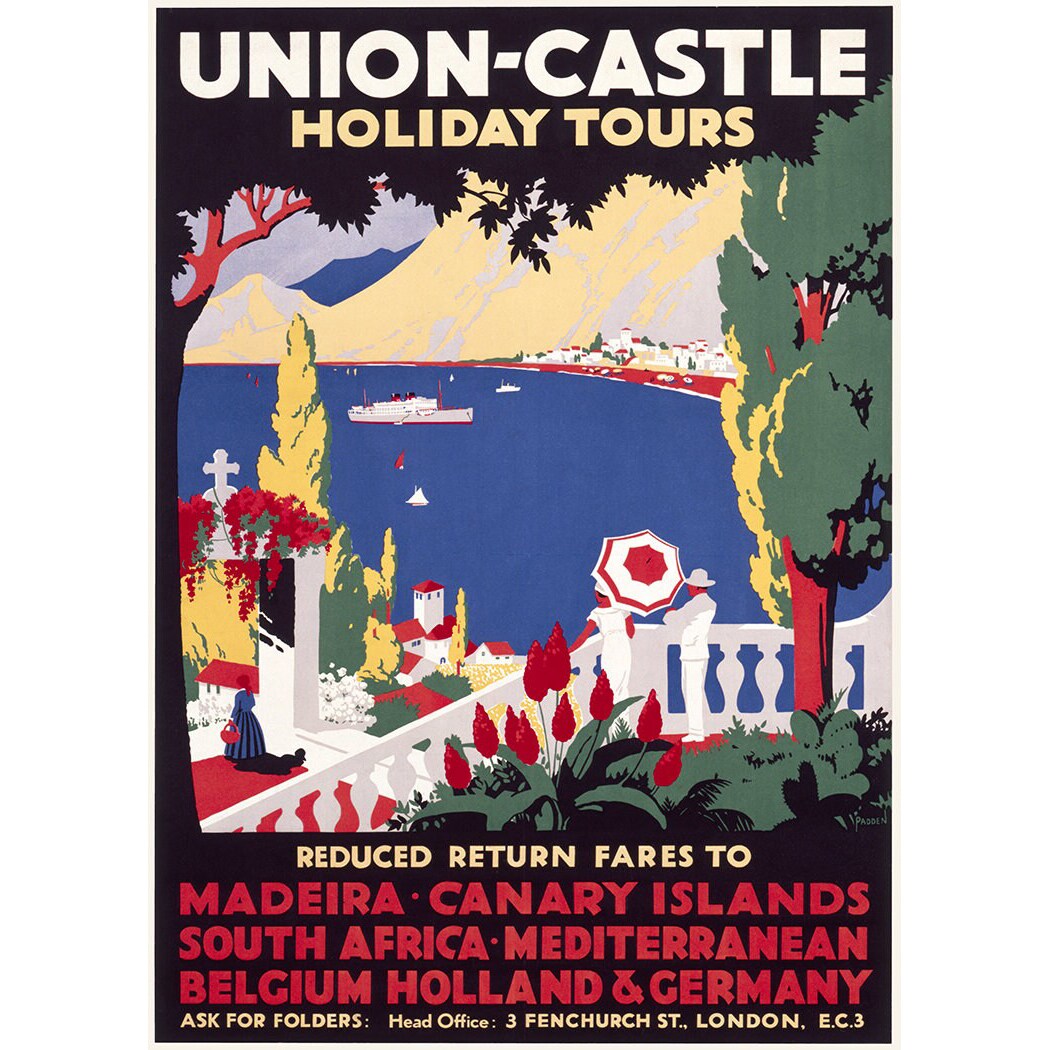 Union Castle Tours Vintage English Travel Poster Prints MakerPlace