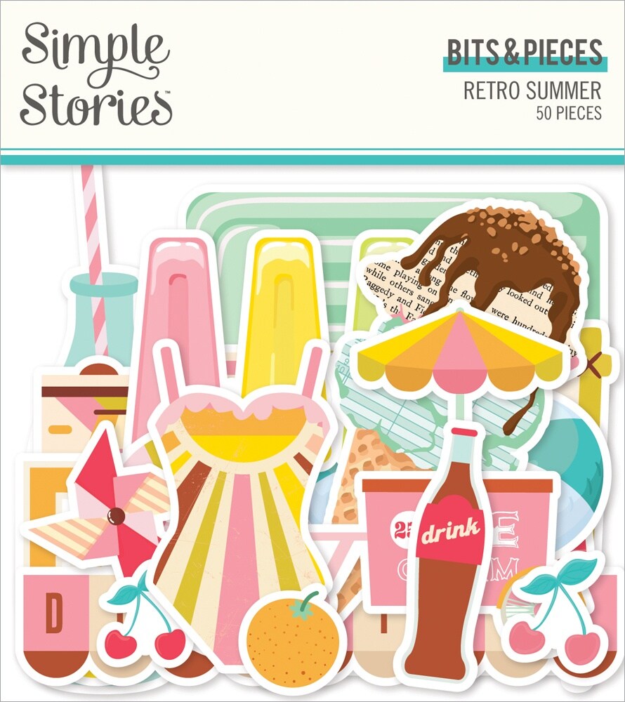 Retro Summer Bits &#x26; Pieces Die-Cuts-50/Pkg