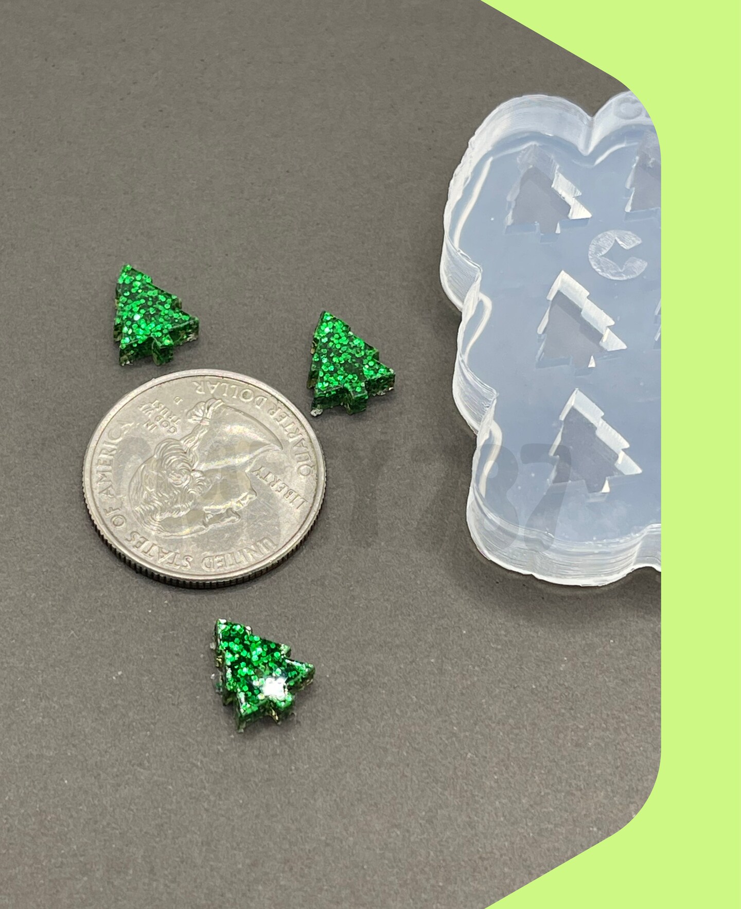 Mini Christmas Tree Stud Earring Silicone Mold (A14)