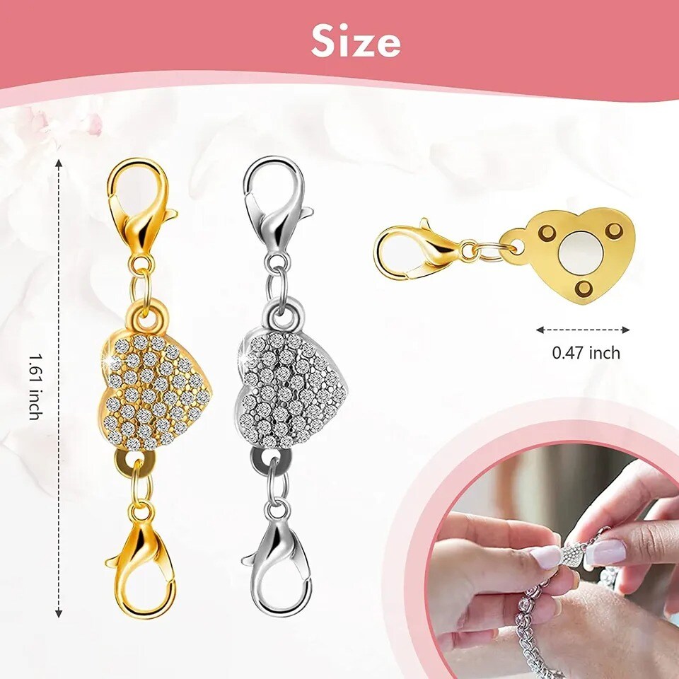 Pack of 12 Gold and Silver Color Magnetic Lobster Clasps for Jewelry