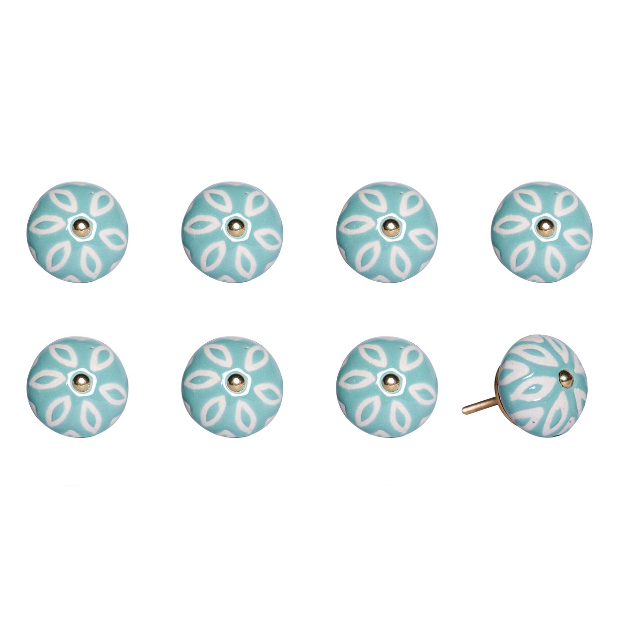 Knob-It Vintage Cabinet Drawers Knobs 8-Piece Hand Painted Decorative 9 Inch