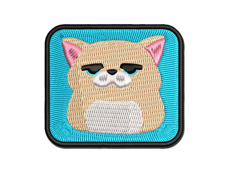 Unamused And Unhappy Cat Loaf Multi Color Embroidered Iron On Or Hook And Loop Patch Applique 8311