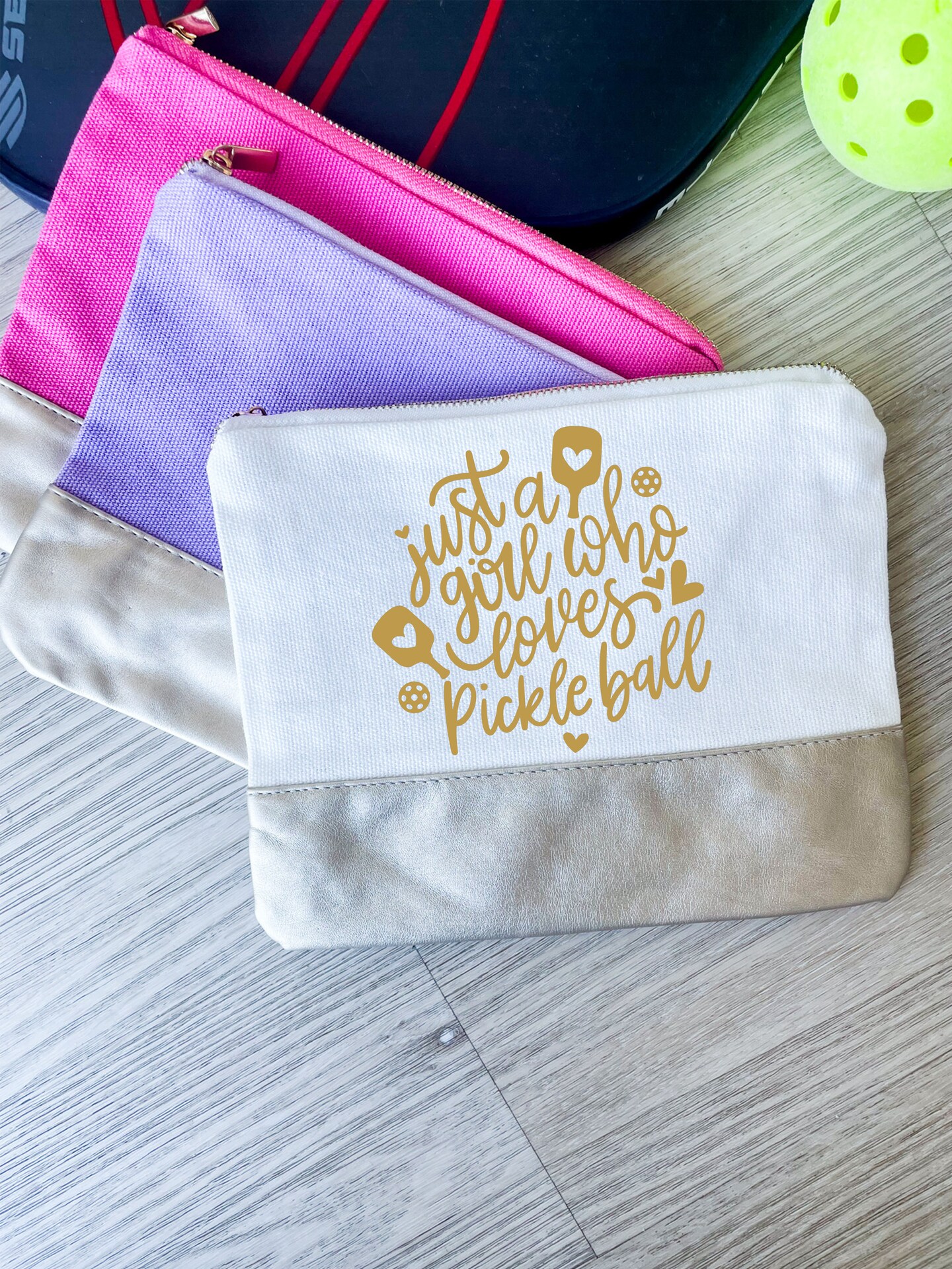 Just One More Game Pickleball Bag, Pickleball Makeup Bag, Pickleball Cosmetic Bag, Linen Makeup Bag, Pickleball Gift product 2