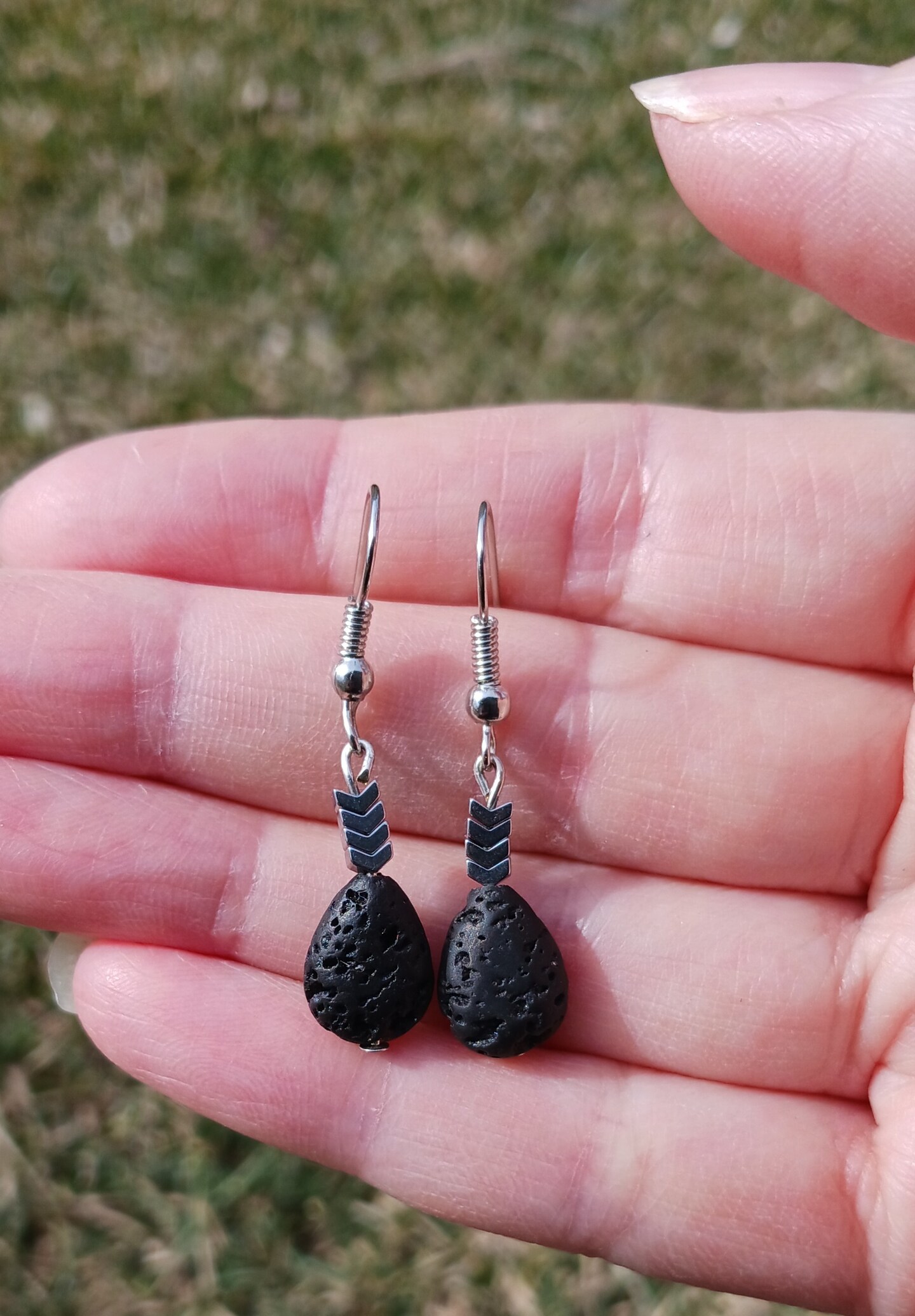 Tear drop lava silver 2024 earring